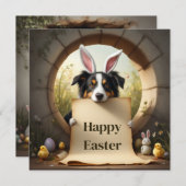 Border Collie hond en de boodschap Feestdagenkaart (Voorkant / Achterkant)