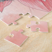 Border Collie-hond en vette roze lelies Legpuzzel (Zijkant)