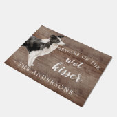 Border Collie Hond Gepersonaliseerde Deurmat (Schuin)