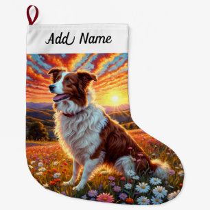 Border Collie Hond Grote Kerstsok