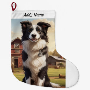 Border Collie Hond Grote Kerstsok