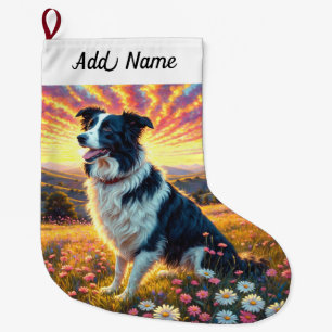 Border Collie Hond Grote Kerstsok