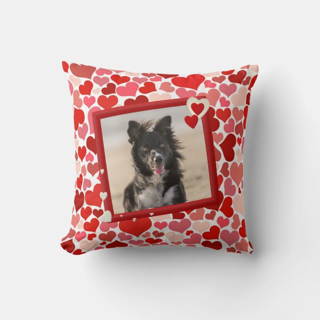 Border Collie Hond Hart Kussen (Voorkant)