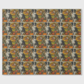 Border Collie Hond Herfst Oogst Dankdag Cadeaupapier (Vlak)