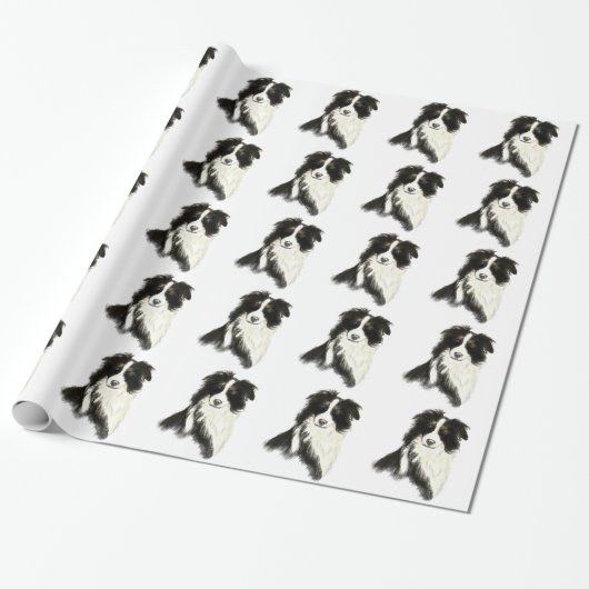 Border Collie Hond Huisdier Dier Cadeaupapier (Uitgerold)