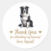 Border Collie Hond Huwelijks Favor Stickers (Voorkant)