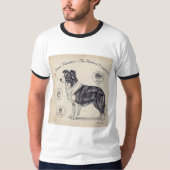 Border Collie Hond Illustratie T-Shirt (Voorkant)