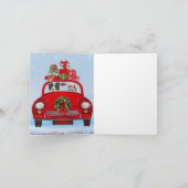 Border Collie-hond in auto met kerstman Kaart (Binnen)