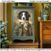 Border Collie Hond In De Herfst/Val DV9L Découpage Tissuepapier