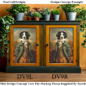 Border Collie Hond In De Herfst/Val DV9L Découpage Tissuepapier