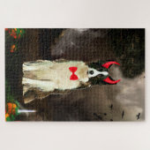 Border Collie Hond in Halloween Kostuum Legpuzzel (Horizontaal)