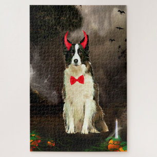 Border Collie Hond in Halloween Kostuum Legpuzzel