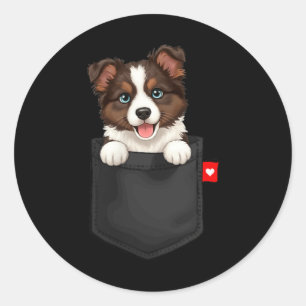 Border Collie-hond in Poc die schattige puppy-hond Ronde Sticker