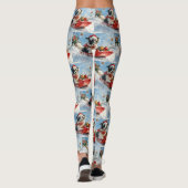 Border Collie-hond in slee laat het sneeuwen Kerst Leggings (Achterkant)