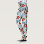 Border Collie-hond in slee laat het sneeuwen Kerst Leggings (Links)