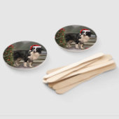 Border Collie Hond in Sneeuw Kerstmis Handwaaier (Niet-gemonteerd)