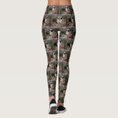 Border Collie Hond in Sneeuw Kerstmis Leggings (Achterkant)