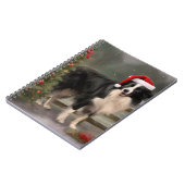 Border Collie Hond in Sneeuw Kerstmis Notitieboek (Linkerzijde)