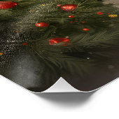 Border Collie Hond in Sneeuw Kerstmis Perfect Poster (Hoek)