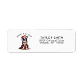 Border Collie Hond Kerst Retouradres Etiket (Voorkant)