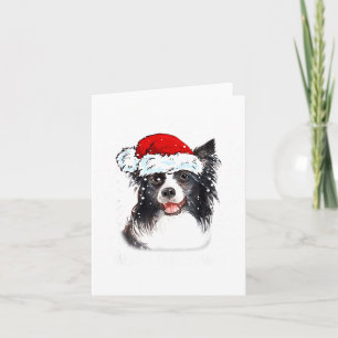 Border Collie Hond Kerstman Kerstlichten Kerstmis Kaart