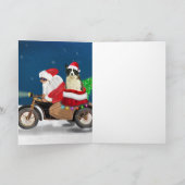 Border Collie Hond Kerstman Santa Claus  Kaart (Binnen)