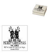 Border Collie Hond Kerstmis Retouradres Rubberstempel (Gestempeld)