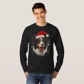 Border Collie Hond Kerstmis T-shirt (Voorkant volledig)