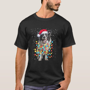 Border collie Hond Kerstverlichting Grappig Panama T-shirt
