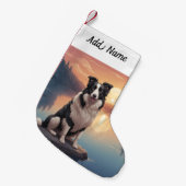 Border Collie Hond Kleine Kerstsok (Voorkant (Hangend))