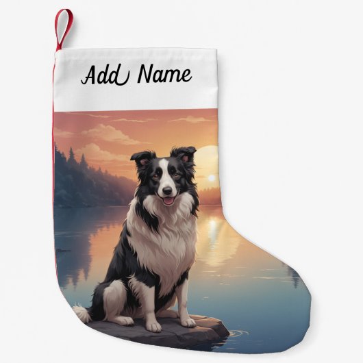 Border Collie Hond Kleine Kerstsok (Voorkant)