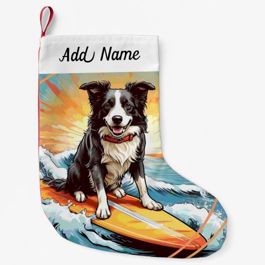 Border Collie Hond Kleine Kerstsok (Voorkant)