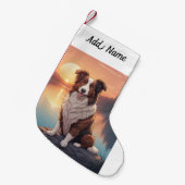 Border Collie Hond Kleine Kerstsok (Voorkant (Hangend))