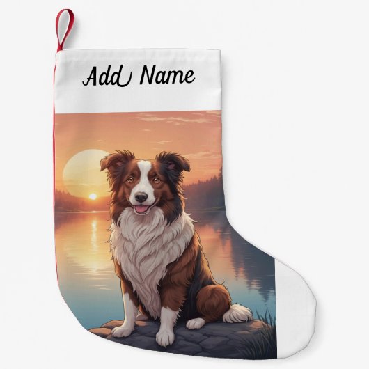 Border Collie Hond Kleine Kerstsok (Voorkant)