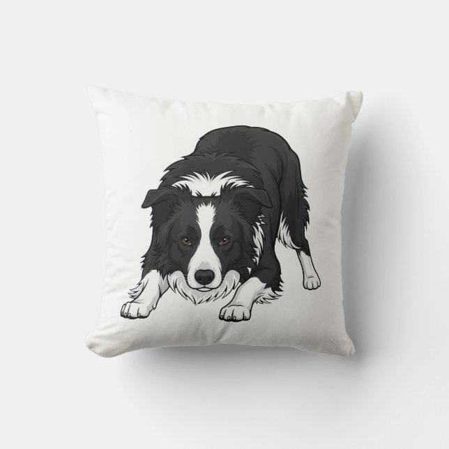 Border Collie Hond Kussen (Voorkant)