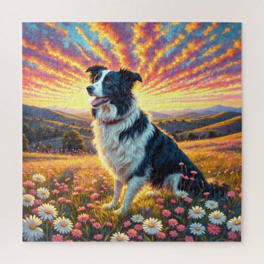 Border Collie Hond Legpuzzel (Verticaal)