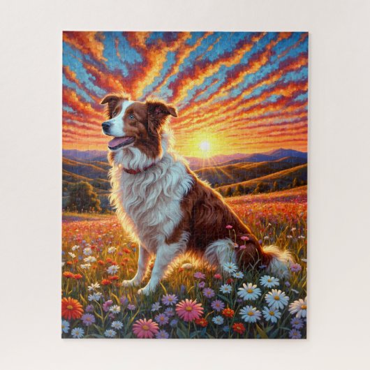 Border Collie-hond Legpuzzel (Verticaal)
