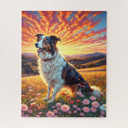 Border Collie Hond Legpuzzel (Verticaal)