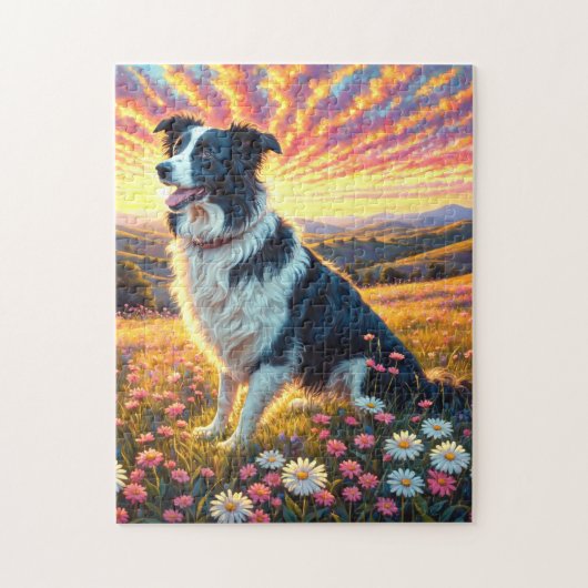 Border Collie Hond Legpuzzel (Verticaal)