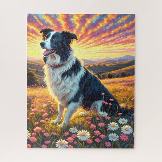 Border Collie Hond Legpuzzel (Verticaal)