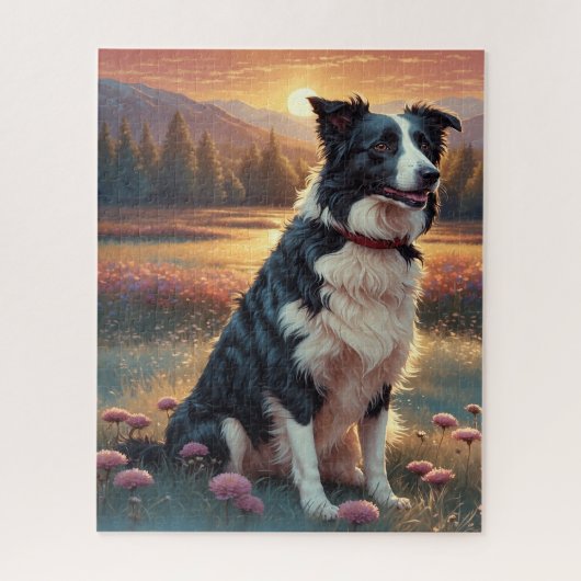 Border Collie Hond Legpuzzel (Verticaal)
