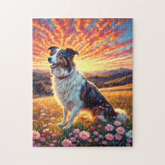 Border Collie-hond Legpuzzel (Verticaal)