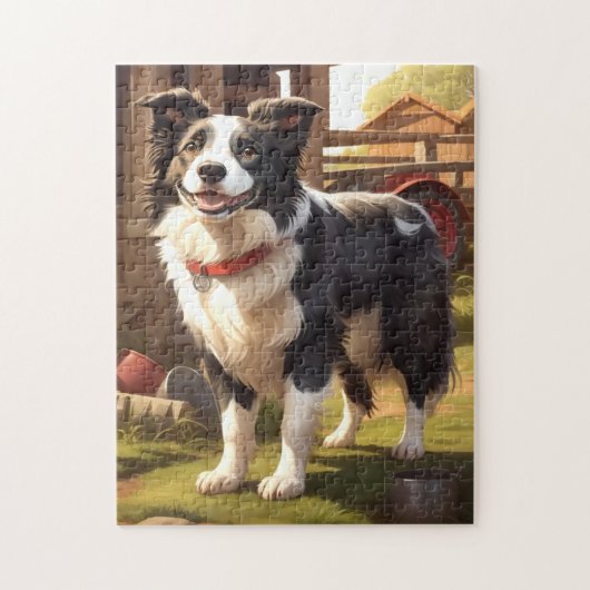Border Collie Hond Legpuzzel (Verticaal)