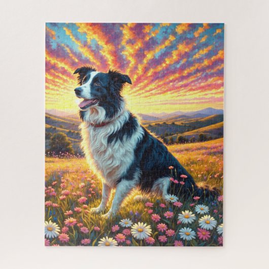 Border Collie Hond Legpuzzel (Verticaal)