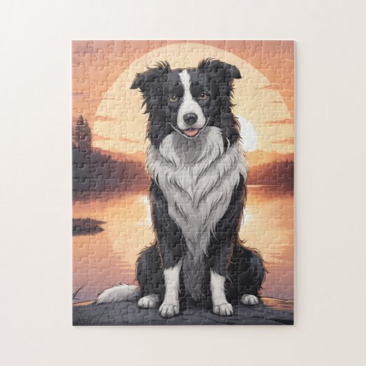 Border Collie Hond Legpuzzel (Verticaal)