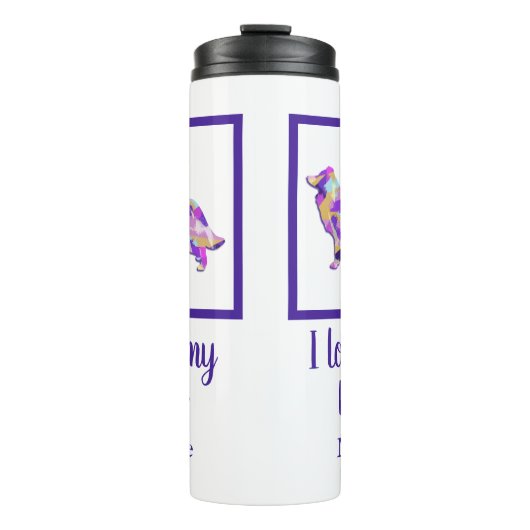 Border Collie Hond Leuk Silhouet PPY&B Thermosbeker (Voorkant)