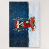 Border Collie hond met kerstcadeaus Legpuzzel (Verticaal)