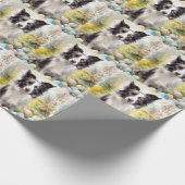 Border Collie Hond met Paaseieren Vakantie Cadeaupapier (Hoek)