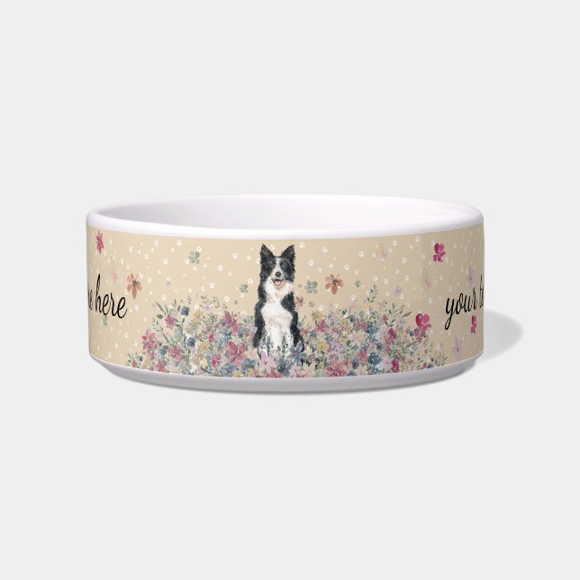Border Collie-hond met poten Voerbakje (Voorkant)