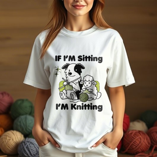 Border Collie Hond met Schapen Breien Garen Liefhe Tri-Blend Shirt